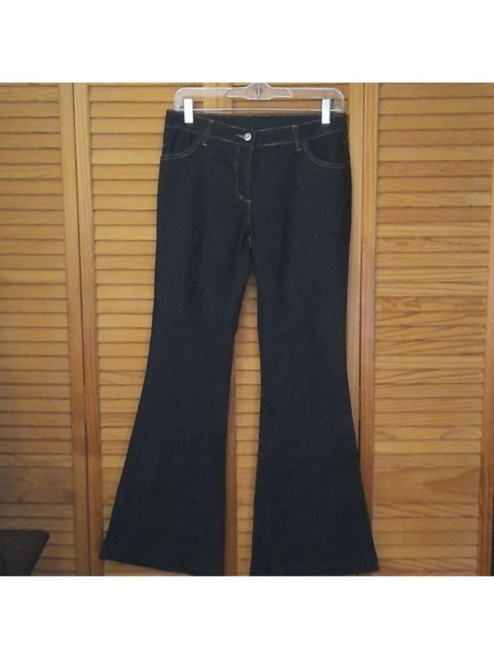 Bisou Bisou Dark Blue Wash Denim Bell Bottom Leg Jeans Size 2